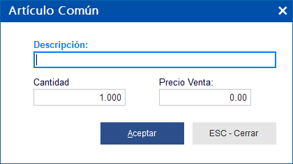 Pantalla Apertura de Caja - Abarrotes punto de venta Pantalla Articulo Común - Abarrotes punto de venta